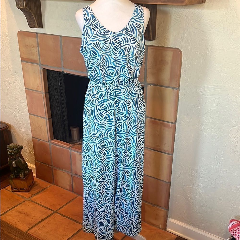 Southern Tide Annabelle Watercolor Whirl Wide Leg Jumpsuit, size S